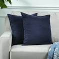 thumbnail image 1 of 3S Brother's Solid Cushion Cover Super Soft & Cozy Home Décor Throw Pillow Case for Chair Couch Bedroom & Livingroom Décor Pillowcase with Invisible Zipper Set of 2 Pieces - Navy Blue 24"x24" Each, 1 of 8