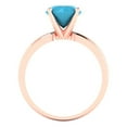 thumbnail image 4 of 2 ctw Solitaire Anniversary Ring for Women | Round Cut Simulated Turquoise | Hyperallergenic Solid 18K Rose Gold, 4 of 5