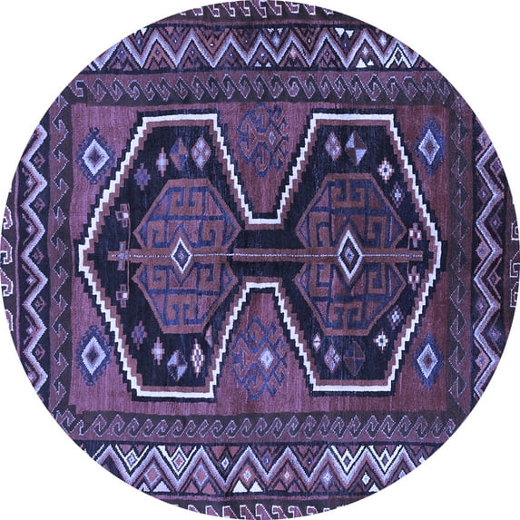 Ahgly Company Indoor Round Persian Blue Traditional Area Rugs, 4' Round