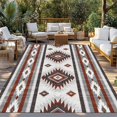 thumbnail image 2 of Red Boho Outdoor Rug 6x9 Ft - Reversible Patio Rug Outdoor Camping Rugs, Southwestern Ethnic Aztec Retro Geometric Washable Indoor Outdoor Area Rugs, Non-Slip Outdoor Carpet Runner for Deck/Porch, 2 of 8