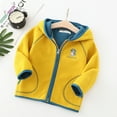 thumbnail image 2 of Aayomet Boys Winter Coat Jacket Toddler Girls Boys Cute Bear Ear Hoodie Sweater Zip Up Teddy Coat Warm Winter Outwear Clothes,Yellow 2-3 Years, 2 of 3