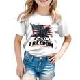 thumbnail image 5 of mgoYE Patriotic Shirts for Girls Boys 4th of July T Shirts American Flag Graphic Tees Tops Short Sleeve Fourth of July Outfits 250th Anniversary USA Polo Shirt(White,9-10 Years), 5 of 5