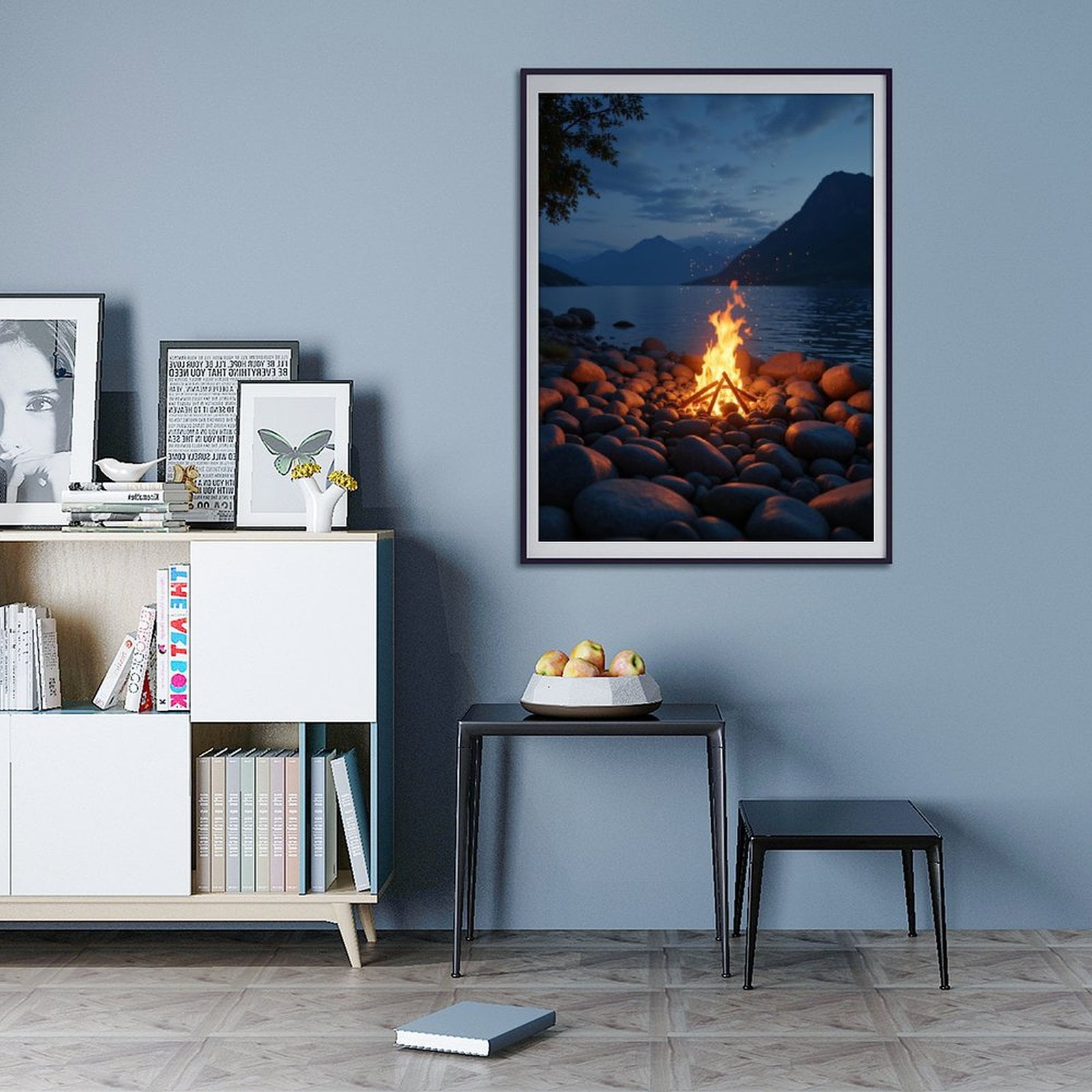 Diamond Art Kits for Adults - 5d Campfire Lake Sunset Rocks Diamond Painting for Adults, Diamond Art for Adults Beginners, Diamond Painting Kits for Adults for Home Wall Decor