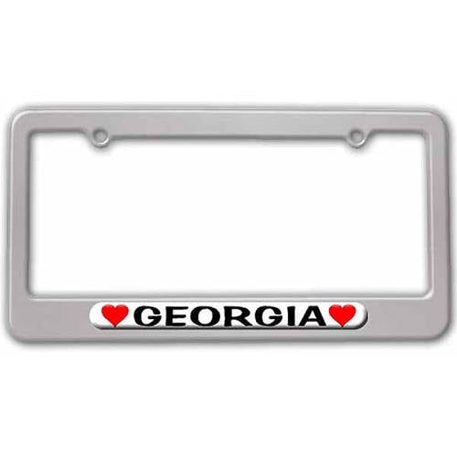 Georgia Love with Hearts License Plate Frame