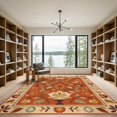 thumbnail image 2 of ODIKA 9'x12' Washable Area Rug Non-Shedding, Easy Care Orange Floral Symphony with Elegant Borders Intricate Botanical Motifs and Symmetrical for Master Suite, California King, Under Bed, 2 of 7
