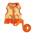 thumbnail image 2 of Tuvgenk Small Pet Harness and Leash Set Vest Style Breathable Mesh Rabbit Chest Strap for Guinea Pig Outdoor Walk S Orange, 2 of 7