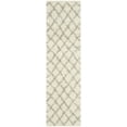 thumbnail image 3 of SAFAVIEH Dallas Jerrie Geometric Shag Runner Rug, Ivory/Grey, 2'3" x 8', 3 of 8
