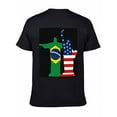 thumbnail image 6 of T-shirt America And Brazil  Soft Cotton Adult Heat-Transfer Graphic T-Shirt - 180g Breathable Fabric, Unisex Summer Casual Wear with Durable Heat-Printed Design, 6 of 10