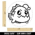 thumbnail image 2 of Kawaii Anglerfish Self-Inking Rubber Stamp Ink Stamper - Sky Blue Ink - Medium 1 Inch, 2 of 7