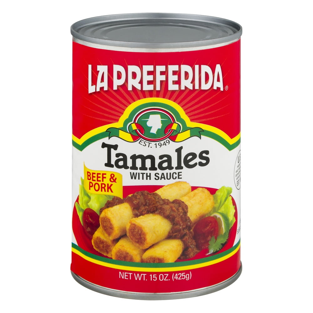La Preferida Tamales Beef & Pork With Sauce, 15.0 OZ