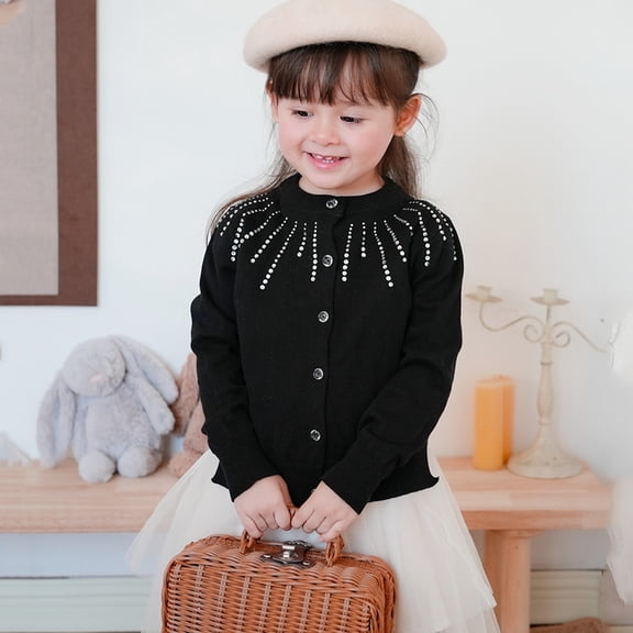 Baby Boys Girls Cardigans Sweater Crewneck Lightweight Button-Up Cardigan Sweater Cotton Crew Knit Neck Cotton Button Up Knit Long Sleeve Jacket Fall Tops Soft