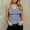 Blue, variant on Women's V Neck Horizontal Stripe Ribbed Sleeveless Tank Top, Fitted Curved Hem Casual Layering Camisole Blouse