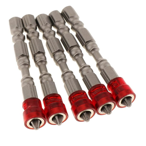 Juego de puntas de destornillador Phillips de cruz hexagonal para taladro eléctrico rojo