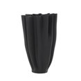 thumbnail image 6 of DecMode 10" Abstract Dimensional Ribbed Tulip Black Ceramic Vase with Angular Rim, 6 of 9