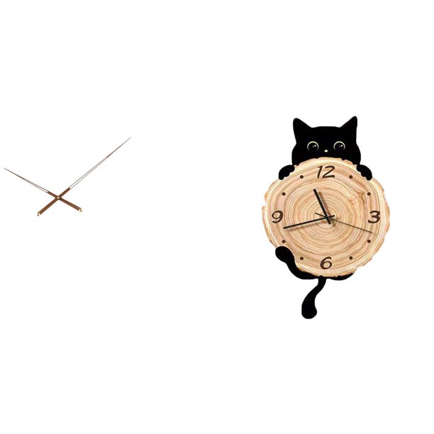 Manecillas del reloj,Manecillas de reloj de pared de madera,repuestos y accesorios,Reloj de pared,Reloj de pared decorativo para baño y dormitorio.,Reloj de pared de gato silencioso y sin