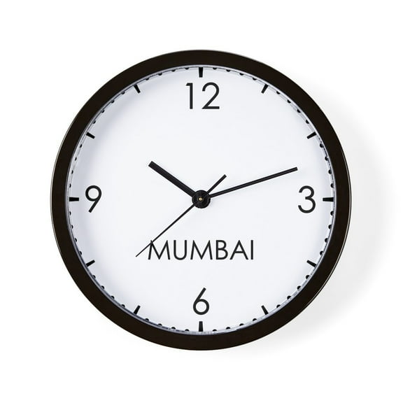 CafePress - MUMBAI World Clock - 10" Quartz Analog Battery-Powered Modern Wall Clock, Unique