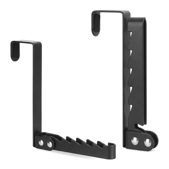 2 Pack Over The Door Hooks Hanger, Sturdy Foldable Over Door Drying Rack for Clothes, Coats and Towels – Space Saving Black Cloth Drying Rack for Laundry Room