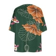 thumbnail image 4 of Xixinqiwan Women Chiffon Floral Printed Cardigan Half Sleeve Open Front Kimono Robe Tops Summer Beach Bikini Cover up Blouse, 4 of 5
