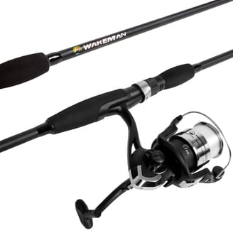 Wakeman 65-Inch Fiberglass Fishing Pole with Size 20 Spinning Reel, Black - Walmart.com Wakeman 65-Inch Fiberglass Fishing Pole with Size 20 Spinning Reel, Black - Walmart.com