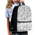 thumbnail image 3 of Uourmeti Durable 17 Inch Backpack for Travel Shopping, Multiple Pockets Soft Touch Spacious Storage Shoulder Backpack, Dessert Fruit Doodle Print, 3 of 6