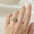 thumbnail image 2 of 7X5MM Emerald Cut Peridot 925 Sterling Silver Gold Vermeil Solitaire Women Valentines Day Gifts Ring, 2 of 7