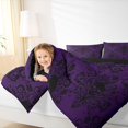 thumbnail image 3 of Homewish Hipple Halloween Skull Full Size Comforter Sets,Boho Damask Bedding Comforter Set,Purple Black,Black Reversible,3 Pieces,1 Comforter and 2 Pillowcases, 3 of 7