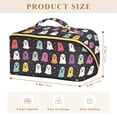 thumbnail image 4 of FORMRS Makeup Bag Travel Cosmetic Organizer for Women Fold Flat Zipper Pouch with Handle, Colorful Halloween Ghost, 4 of 8