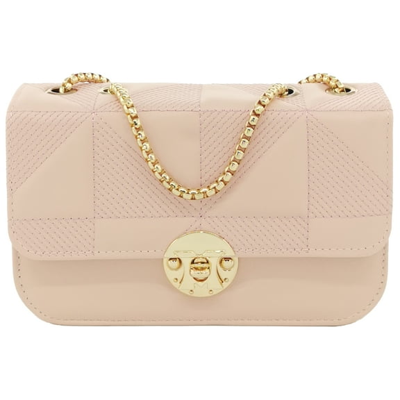 PORT&LOTUS Pink Stylish Quilted Shoulder Bag with Gold Chain and Elegant Twist Lock Ideal Fashion Accessory for Women Handbags Purses with Chain Strap