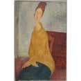 thumbnail image 2 of Amedeo Modigliani 17x24 Gold Ornate Framed and Double Matted Museum Art Print Titled - Jeanne Hebuterne in Yellow Sweater (1918), 2 of 4