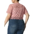 thumbnail image 3 of Agnes Orinda Plus Size Women's Elegant Short Sleeve Sheer Floral Lace Bolero Shrug Top 4X Pink, 3 of 7