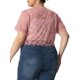 thumbnail image 3 of Agnes Orinda Talla Grande Elegante Corta Manga Sheer Floral Encaje Bolero Shrug Top 3X Rosa, 3 of 7