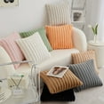 thumbnail image 3 of Taotanxi Double-Sided Faux Fur Plush Throw Pillow Covers 18x18 Fuzzy Striped Soft Cozy Pillowcase Luxury Decorative Pillows Square Shaggy Cushion Covers for Couch Sofa Bed,Black, 3 of 7