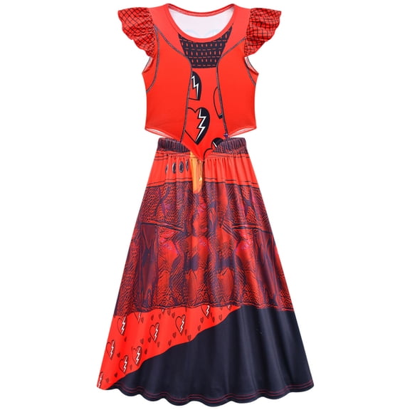 Princess Rise of Red Cosplay Costume Deluxe, Elegant Top and Skirt Bundle, Halloween Dress-Up for Anime Themed Birthday Event