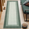 thumbnail image 6 of Modern Abstract Runner Rug 2x6 Washable Hallway Runner Rug, Non Slip Non-Shedding Soft Floor Carpet, Low-Pile Minimalist Bordered Runner for Bedside Laundry Bathroom, Green, 6 of 8