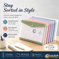 11-Hole Expanding File Pockets Assorted Colors, Transparent Expandable ...