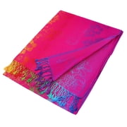 Pashmina Wrap Shawl Scarf Double Side Rainbow Silky Exotic Tropical Colorful