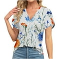 thumbnail image 2 of Summer Clothes for Women Over 50 2025 Vacation Ladies Tops And Blouses Petite Summer Button Boho Top, 2 of 6