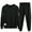 Black, variant on Mens Spring And Autumn Sports Set Foot Imitation Long Sleeved Hoodie Youth Crewneck Hoodie Casual Pants Two Piece Set