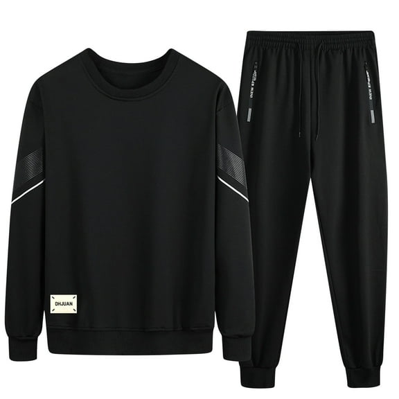 JIKNTTR Men's Track Suits 2 Piece Mens Spring Autumn Sportswear Suit Long Sleeved Hoodie Youth Crewneck Sweatshirt Casual Pants Set Fashion Beach Outfits
