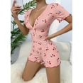 thumbnail image 4 of Women's Cherry Printed Short Sleeve Pyjamas Romper, 4 of 4