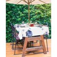 thumbnail image 2 of Coastal Fish Outdoor Tablecloth - 54x54 Inch Square Dining Table Cover, Watercolor Summer Beach Nautical Sea Waterproof Outdoor Table Cloth with Umbrella Hole & Zipper for Picnic/Patio, 2 of 5