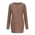 thumbnail image 5 of Kogui Maternity Shirts for Women Women's Maternity Shirts, Ribbed Long Sleeve Pregnancy Sweaters Crew Neck Slit Side Knit Pregnant Tunic Tee Top (Khaki,L), 5 of 9