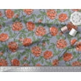 thumbnail image 1 of Soimoi Cotton Cambric Fabric Leaves & Rose Floral Print Fabric by the Yard 42 Inch Wide, 1 of 3