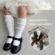 thumbnail image 3 of Calcetines de algodón a la moda para niños, medias hasta la pantorrilla de princesa para todas las estaciones, diseño de borde de flores para primavera y otoño, ropa infantil para niñas, 3 of 5
