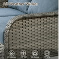 thumbnail image 2 of Toject Outdoor Patio Furniture, 7 Pieces Outdoor Conversation Set with High Back Loveseat and Swivel Chairs, All Weather Wicker Outside Furniture with Patio Chairs for Porch, Balcony (Denim Blue), 2 of 9