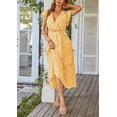 thumbnail image 4 of Vestido Maxivestido Floral Bohemio Amarillo PRETTYGARDEN Talla XX-Large, 4 of 6