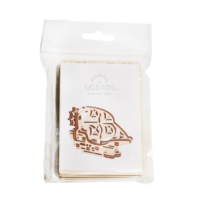 Puzle 3D UGears U-Fidget de madera natural, juego de 4 unidades