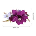 thumbnail image 2 of Unique Bargains 1 Pc Women's Lightweight Simulated Flowers Hair Clips Comb for Parties Purple Polyester Fabric Iron, 2 of 4