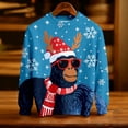 thumbnail image 4 of Wdgfv Unisex Kids Girls Boys Christmas Sweater Animals 3D Graphic Funny Long Sleeve Crewneck Holiday Pullover Sweatshirt Sky Blue 5-6 Years, 4 of 5