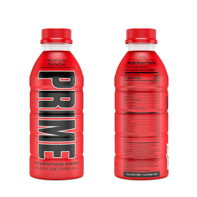 Prime Hydration Drink, Tropical Punch, 16.9 fl oz, Single Bottle